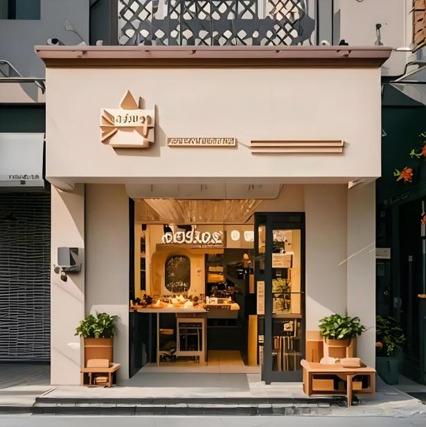 奶油風蛋糕甜品店裝修效果圖，巧妙設計引流